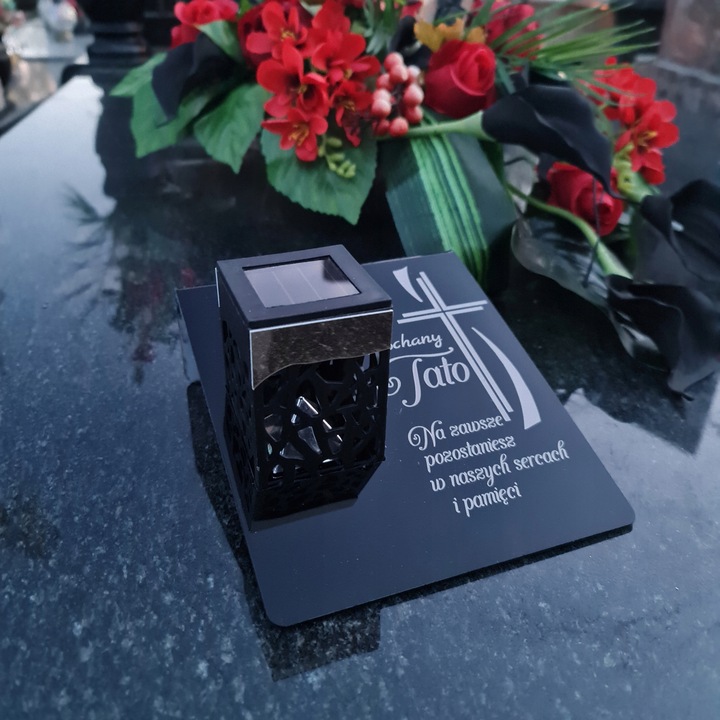 ZNICZ SOLARNY Wieczna Latarenka LED STATUETKA GRÓB lampka dla TATY