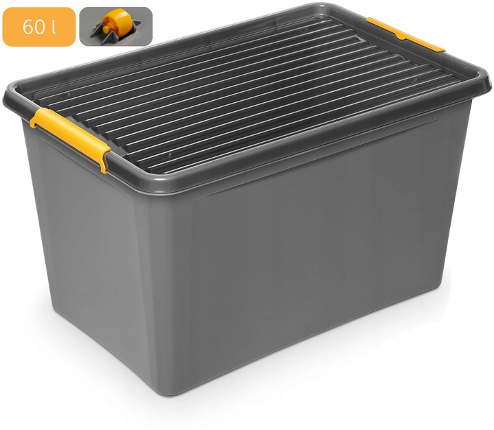 Pojemnik plastikowy 60L z pokrywką organizer pudełko skrzynia kosz box