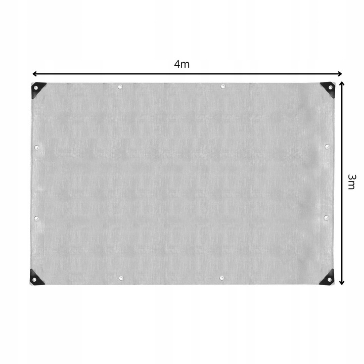 PLANDEKA PLANDEKI 3x4m SZARA WZMACNIANA 260G MOCNE OKRYCIE PŁACHTA