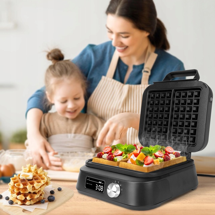 GOFROWNICA DUŻE GOFRY REGULACJA TEMPERATURY DŹWIĘK MOCNA 2200W