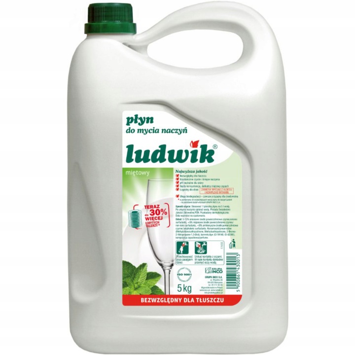 LUDWIK Płyn do mycia naczyń miętowy 5 kg