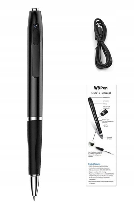 DYKTAFON DŁUGOPIS SZPIEGOWSKI MINI CYFROWY PODSŁUCH MAŁY PENDRIVE 32GB