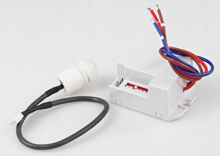 MINI CZUJNIK CZUJKA RUCHU 360° LED SONDA ZMIERZCHU SENSOR PIR 230V