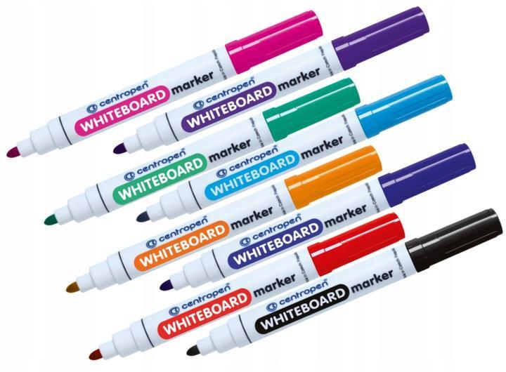 MARKERY PISAKI SUCHOŚCIERALNE DO TABLIC ZMAZYWALNE 8 KOLORÓW CENTROPEN