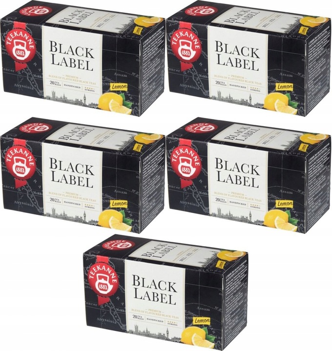 Teekanne herbata Black Label Lemon 20 kopert x5