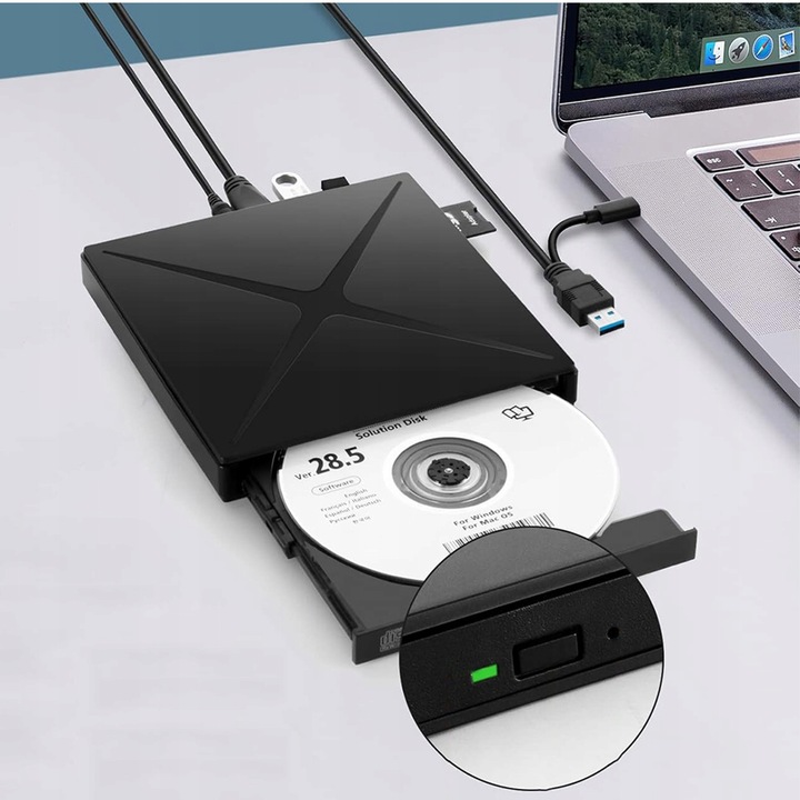 NAPĘD CD DVD +/-RW ZEWNĘTRZNY USB 3.0 NAGRYWARKA CD PRZENOŚNY ODTWARZACZ