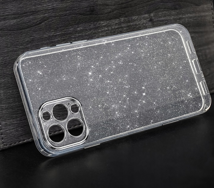 Etui do iPhone 16 Pro SILIKONOWE BROKAT clear CASE + SZKŁO OCHRONNE 9H