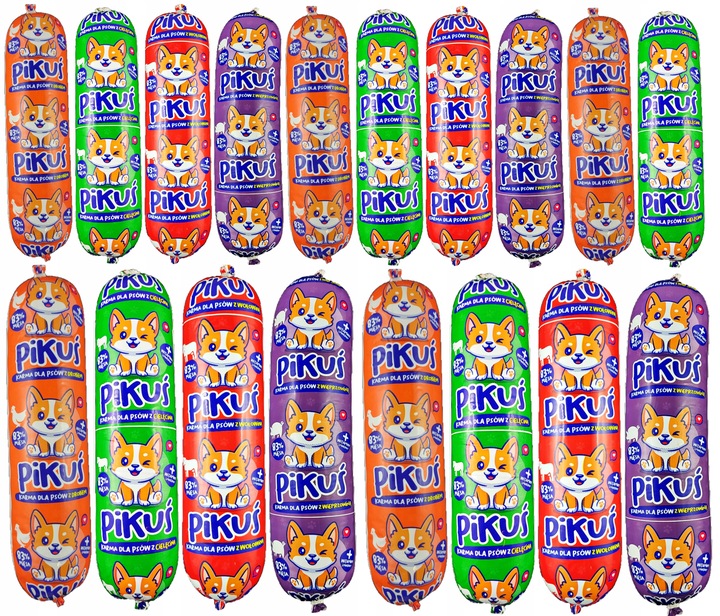 Karma dla Psa Psów Baton Mięsny Pikuś 18 x 1 kg 83% Mięsa Mokra Uniwersalna