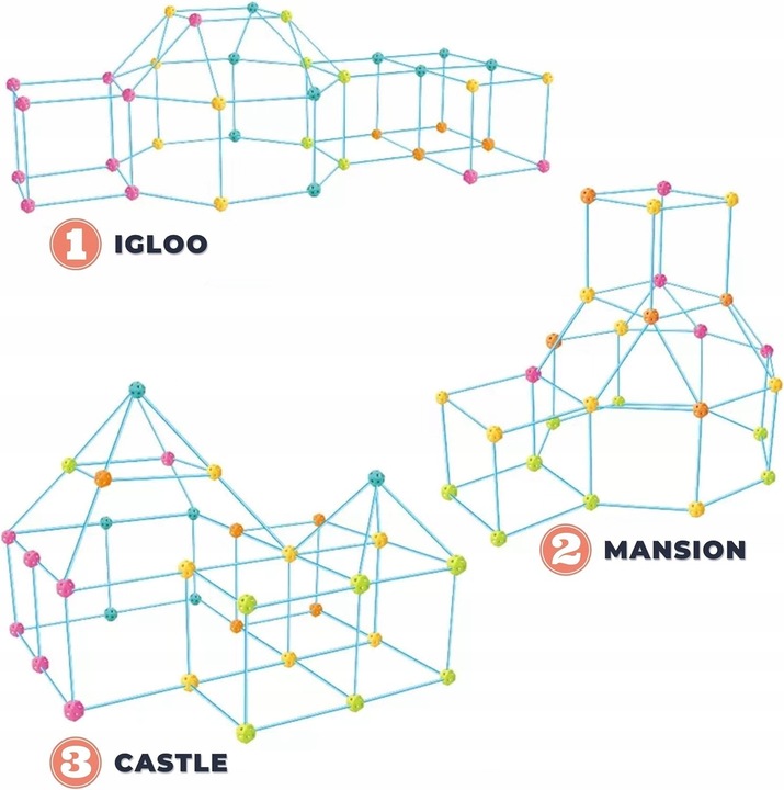 SŁOMKI KLOCKI KONSTRUKCYJNE DUŻE DO BUBOWANIA BAZY 340 elem.