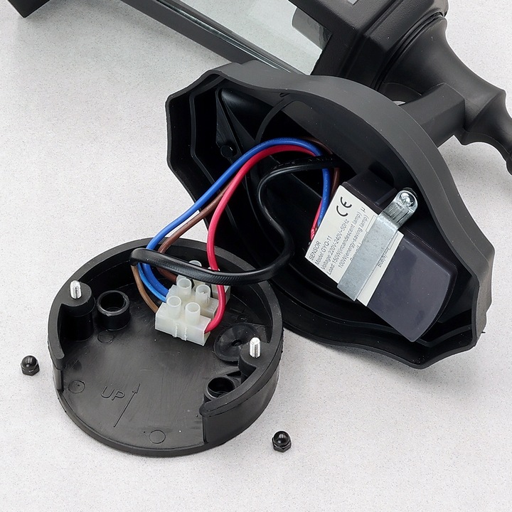 LAMPA OGRODOWA ZEWNĘTRZNA LATARNIA Z CZUJNIKIEM RUCHU I ZMIERZCHU E27