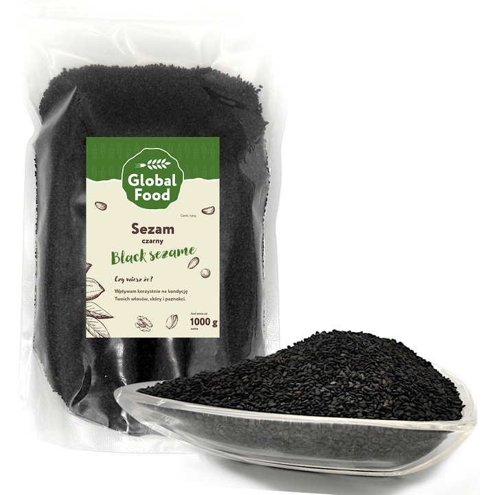 SEZAM CZARNY 1kg (1000g) NATURALNE ZIARNO