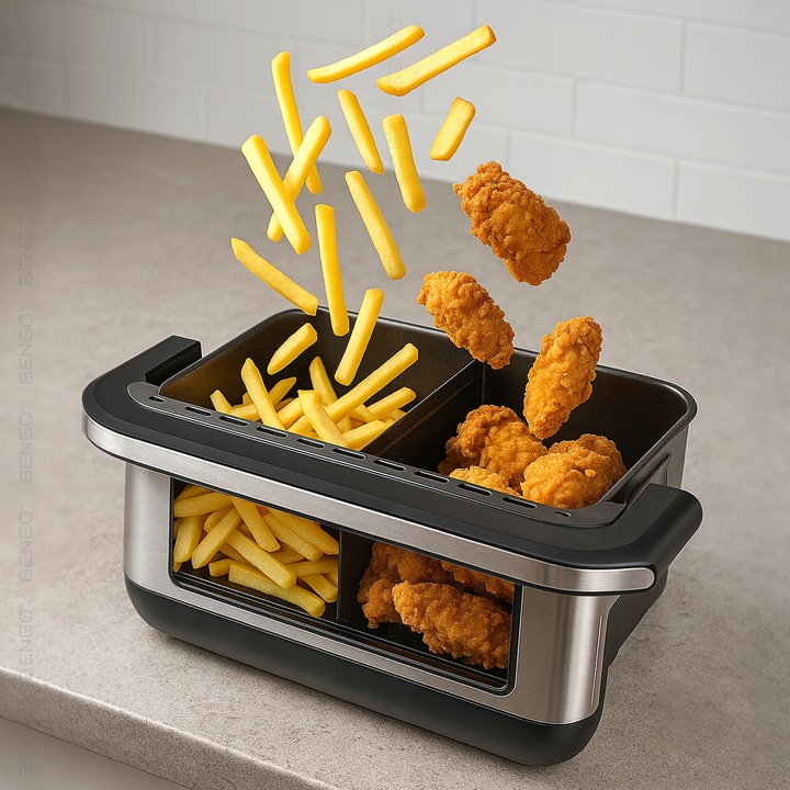 Frytkownica beztłuszczowa RODZINNA dual AIRFRYER 10L 2800W WiFi Tuya