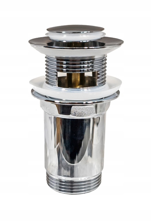 KOREK CLICK-CLACK MOSĘŻNY DO UMYWALKI Z PRZELEWEM MAŁY GRZYBEK CHROM INVENA