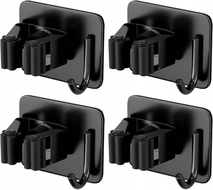 WIESZAK ścienny na Ręcznik Mop Miotła 4 SZTUKI Uchwyt do Łazienki i