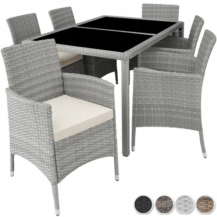 Meble ogrodowe technorattan 6+1+pokrowiec