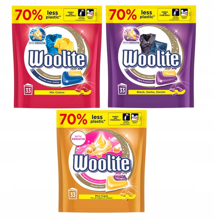 Woolite Kapsułki do prania tkanin kolorowych białych i czarnych 99