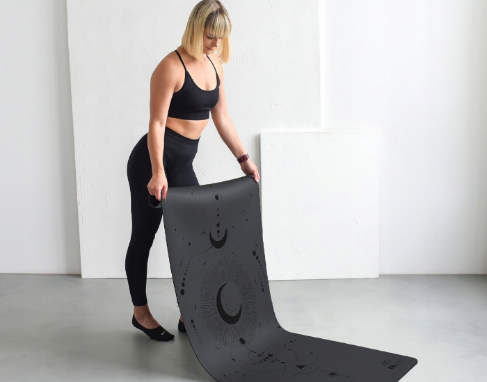 MATA PREMIUM DO JOGI ĆWICZEŃ CIĘŻKA KAUCZUK PU WZÓR KSIĘŻYCA ANTYPOŚLIZGOWA