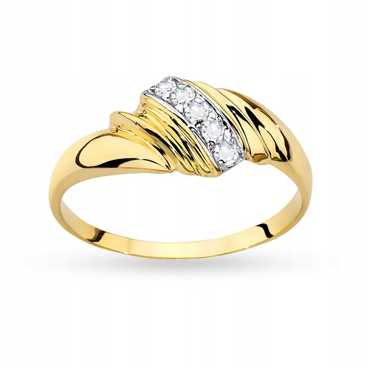 ZŁOTY PIERŚCIONEK 333 ZDOBIONY z Cyrkoniami r. 22