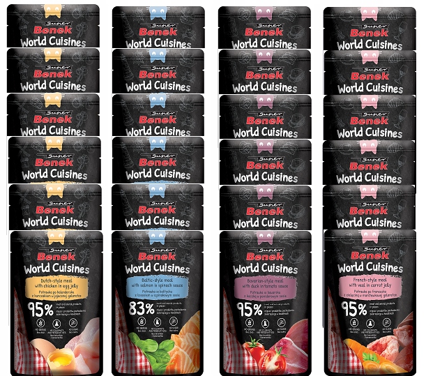 Saszetki dla kota Benek Kuchnie Świata Potrawki dla kota Mix smaków