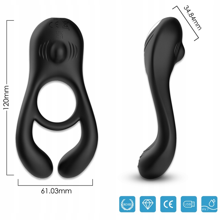 WIBRUJĄCY PERŚCIEŃ NA PENISA RING WIBRATOR DLA PAR nakładka DO ŁECHTACZKI