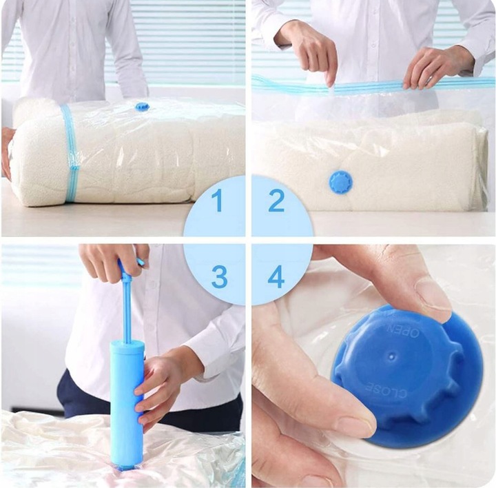 WORKI PRÓŻNIOWE Na Ubrania Pościel Torby, ZESTAW 10 SZTUK + POMPKA