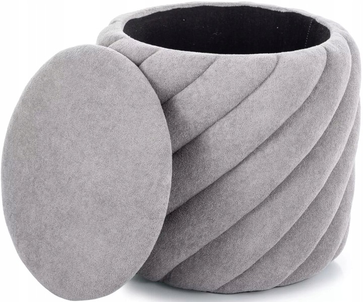 Pufa ze Schowkiem do Salonu Jasny Szary Puf Tapicerowany PELARO SIGNAL