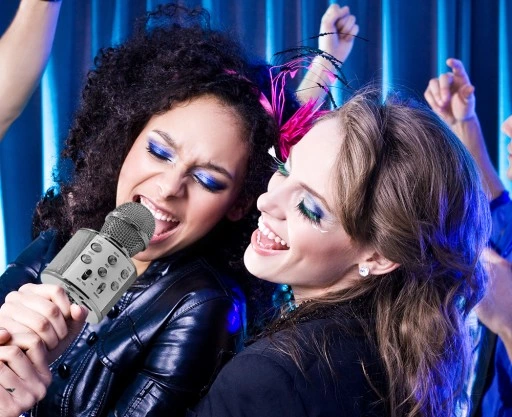 MIKROFON KARAOKE GŁOŚNIK ZABAWKA BLUETOOTH LED RÓŻ MANTA ECHO ŚWIATŁO