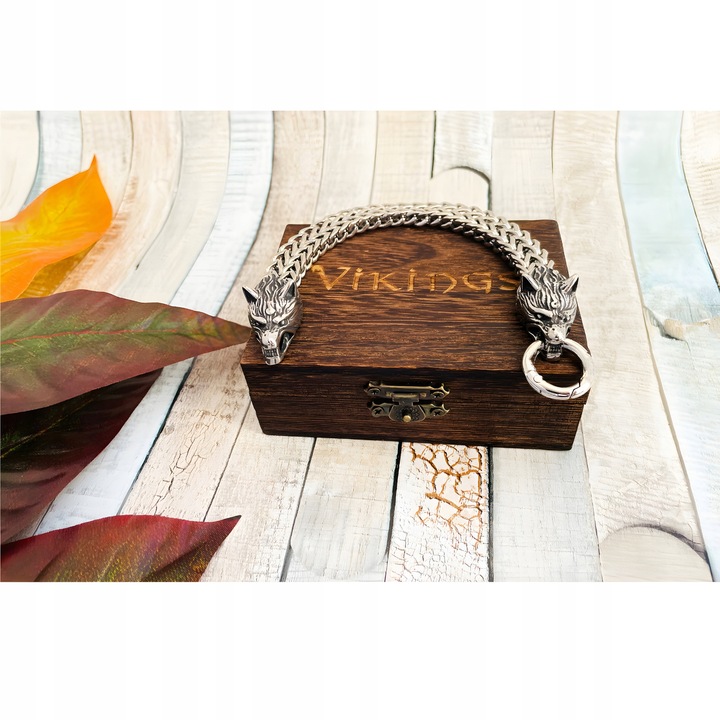 Bransoletka męska VIKING pudełko torebka prezentowa dla mężczyzny 21,5 cm