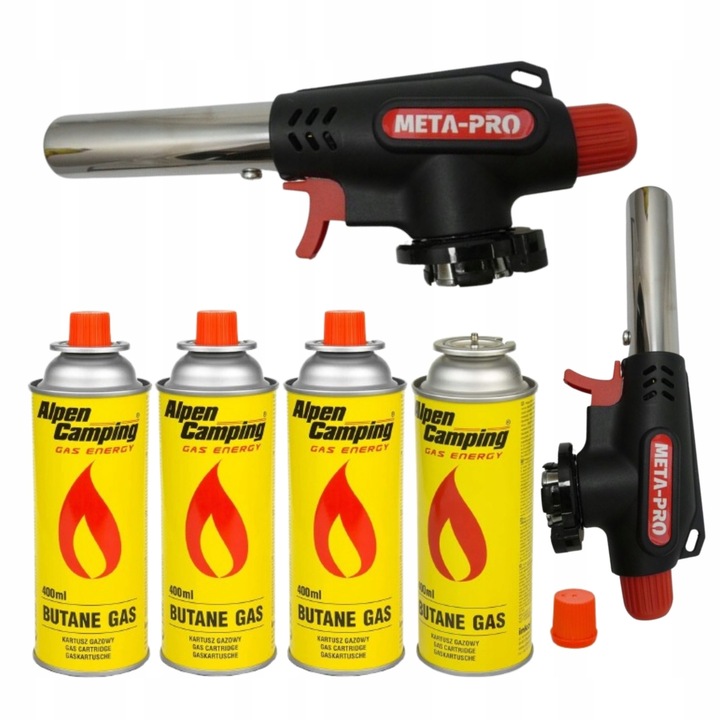 ZESTAW PALNIK 360 NA KARTUSZE LUTLAMPA OPALARKA + 4x GAZ ALPEN CAMPING