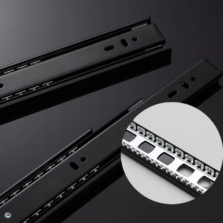 Prowadnica kulkowa SEVROLL do szuflad pełny wysuw 400 mm cichy domyk