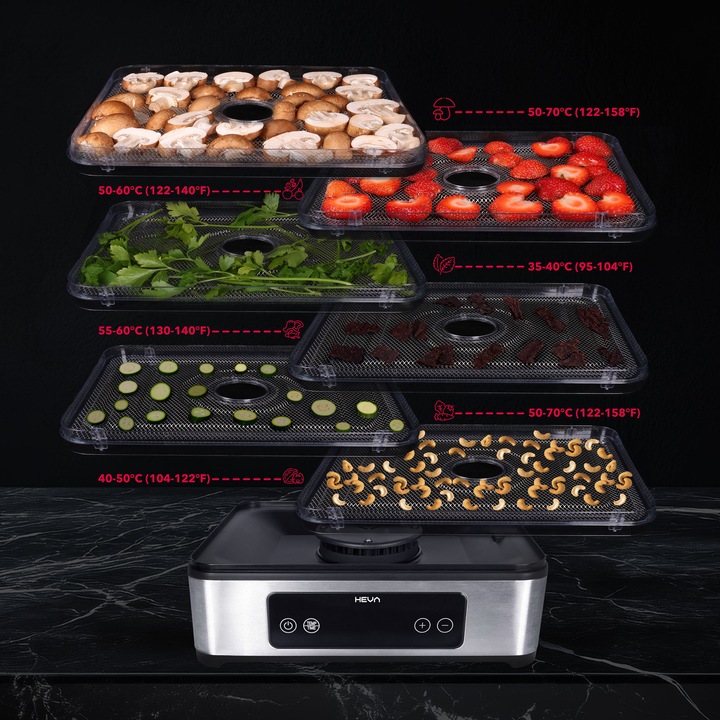 Suszarka do grzybów owoców 450W +TIMER REGULACJA +6 SIT ZE STALI