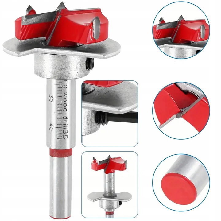 FREZ DO ZAWIASÓW PUSZKOWYCH 35mm SZABLON OTWORÓW ZESTAW DO WIERCENIA