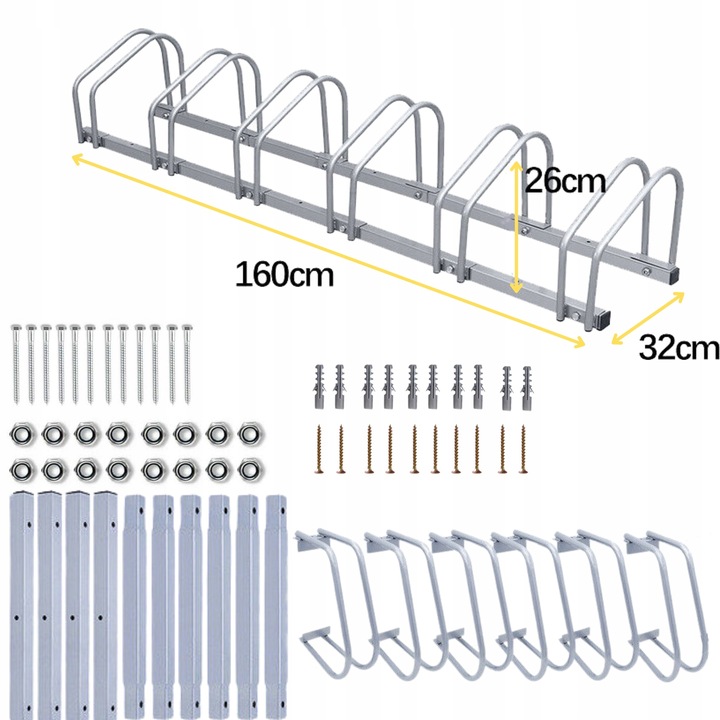 STOJAK NA ROWERY 6 Stanowisk 6 Rowerów Rowerowy Rower Uchwyt Parking Ocynk