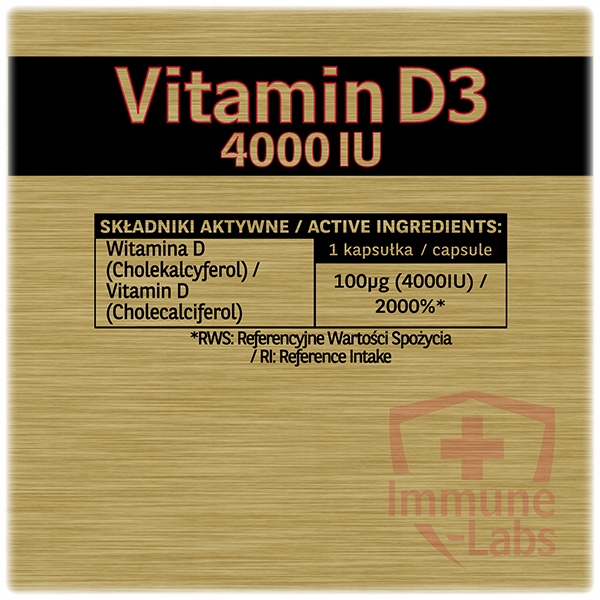 Immune-Labs Witamina D3 4000iu 250kap 100ug Vit