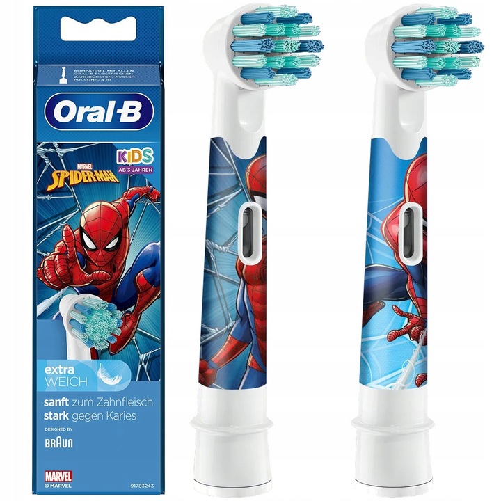 2x ORYGINALNA KOŃCÓWKA ORAL-B STAGES POWER KIDS SPIDERMAN DLA DZIECI