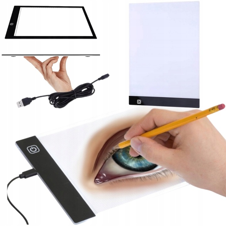 DESKA KREŚLARSKA TABLET GRAFICZNY ROZMIAR A4 DESKA Podświetlana LED DUŻA