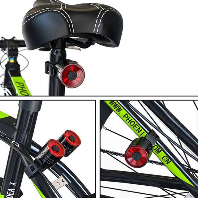 LAMPKA ROWEROWA PRZÓD TYŁ LED LAMPKI DO ROWERU NA KIEROWNICĘ ZESTAW BATERIE
