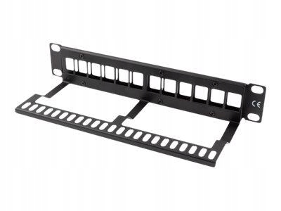 LANBERG patch panel blank 12 port 1U with organizer for keystone modules
