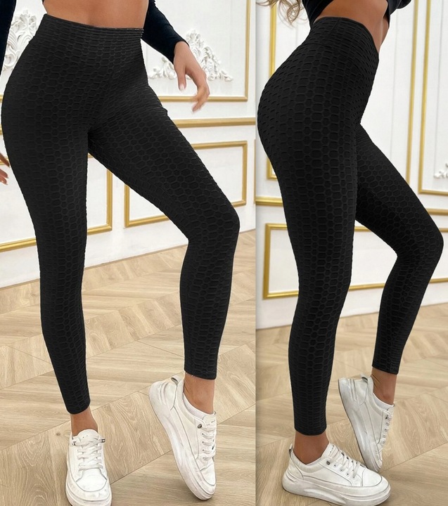 Legginsy KARBOWANE ANTYCELLULITOWE PUSH UP kolory S/M