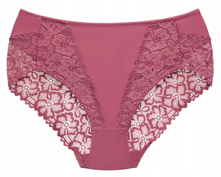 Wygodne majtki figi damskie bawełniane koronkowe z wysokim stanem pełne