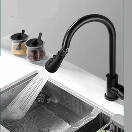 PRZEDŁUŻACZ KRANU KUCHENNEGO AERATOR PERLATOR 3 FUNKCJE 360° CZARNY