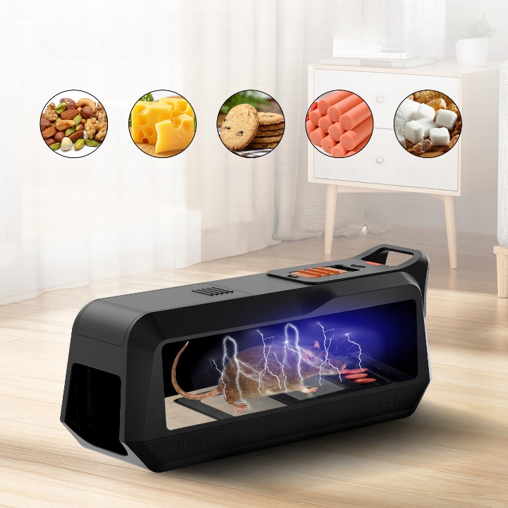 ELEKTRYCZNA PUŁAPKA ŁAPKA NA MYSZY PRĄDEM GRYZONIE Z ALARMEM DUŻA