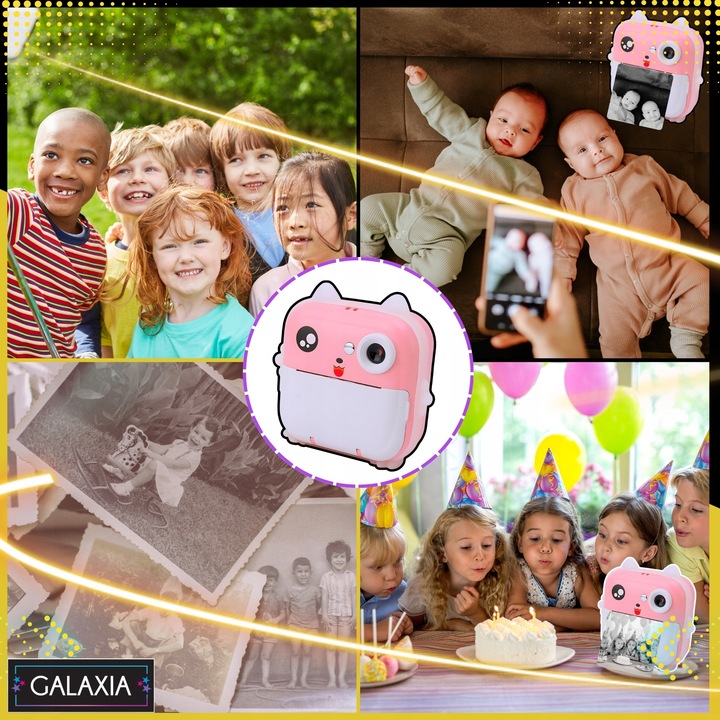 MINI DRUKARKA DRUKUŚ TERMICZNA APARAT NATYCHMIASTOWY DLA DZIECI i 11 ROLEK