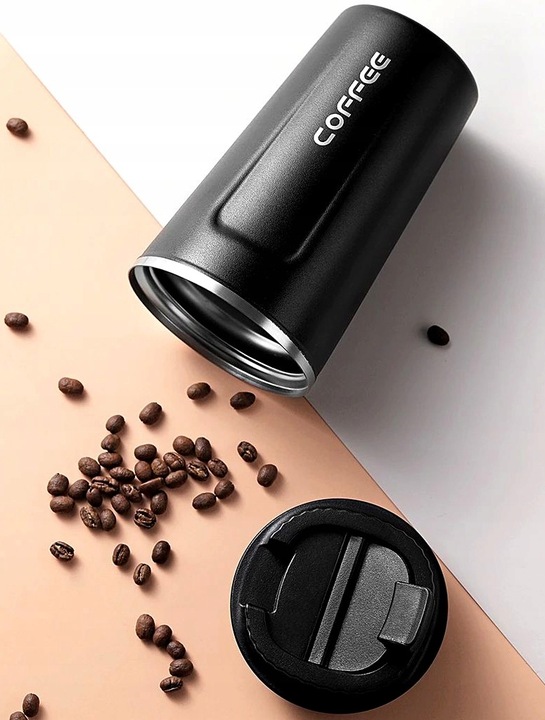 Kubek termiczny COFFEE herbatę Stal Czarny termos kawę szczelny 510ML