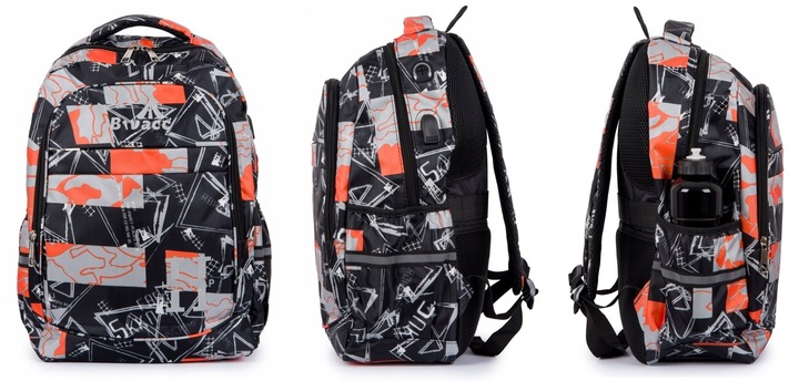 Tornister szkolny plecak młodzieżowy we wzory Duży 24L 3 kolory Klasa 4-8