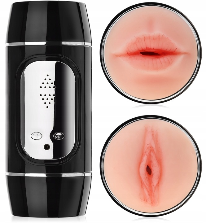 DUŻY MASTURBATOR DLA MĘŻCZYZN 2W1 SZTUCZNA POCHWA I SSĄCE USTA - 18 FUNKCJI