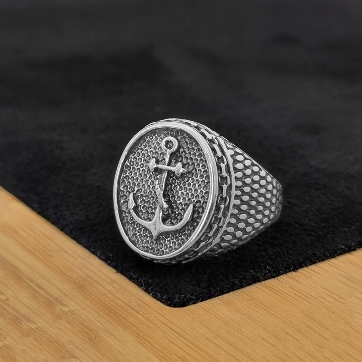 Sygnet Srebrny pr. 925 z Kotwicą Pierścień Żeglarski Marynarski | r. 24