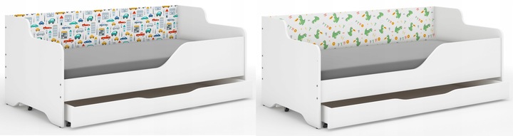Łóżko dziecięce LILU 160x80 z GRAFIKĄ - Szuflada !