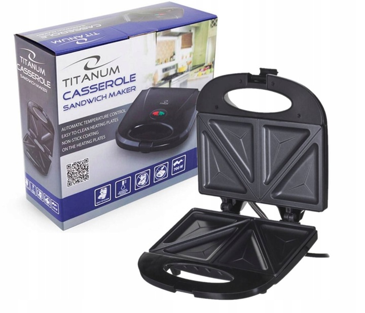 TOSTER OPIEKACZ DO KANAPEK TOSTÓW SANDWICH 700W TITANUM 2 X TOSTY