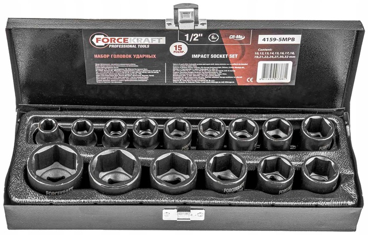 NASADKI UDAROWE ZESTAW NASADEK UDAROWYCH W KASETCE 15 ELEMENTÓW 1/2''